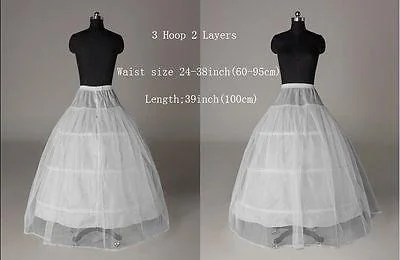 Wedding Petticoat Underskirt 12 Style A Line Hoop Hoopless