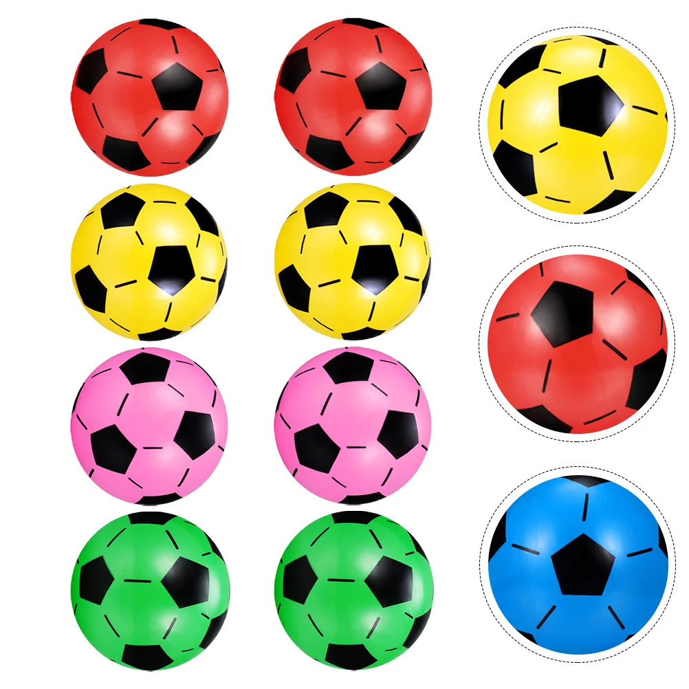 8 Pcs Inflatable Ball Kids Soccer Colorful Football Plastic Children Sports