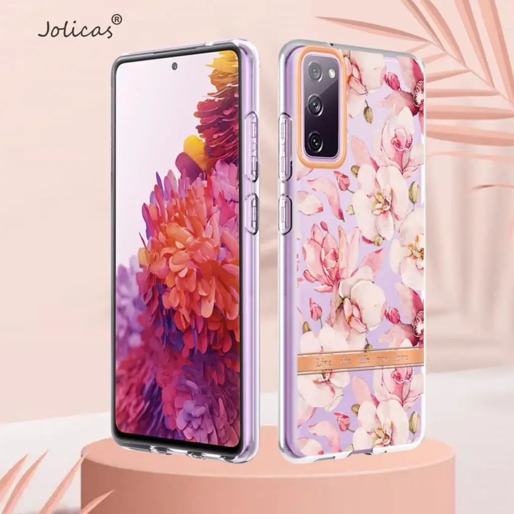 Covers Silicon For Etui Samsung S20Fe Flowers Wallet Phone Case Sfor Samsung Galaxy Cover S20 Lite Carcasa Phone Shell Mobile