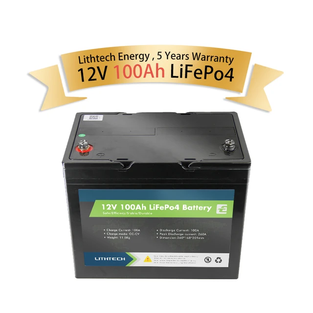 12V 100AH lifepo4 lithium battery packs metal case for RV Marine