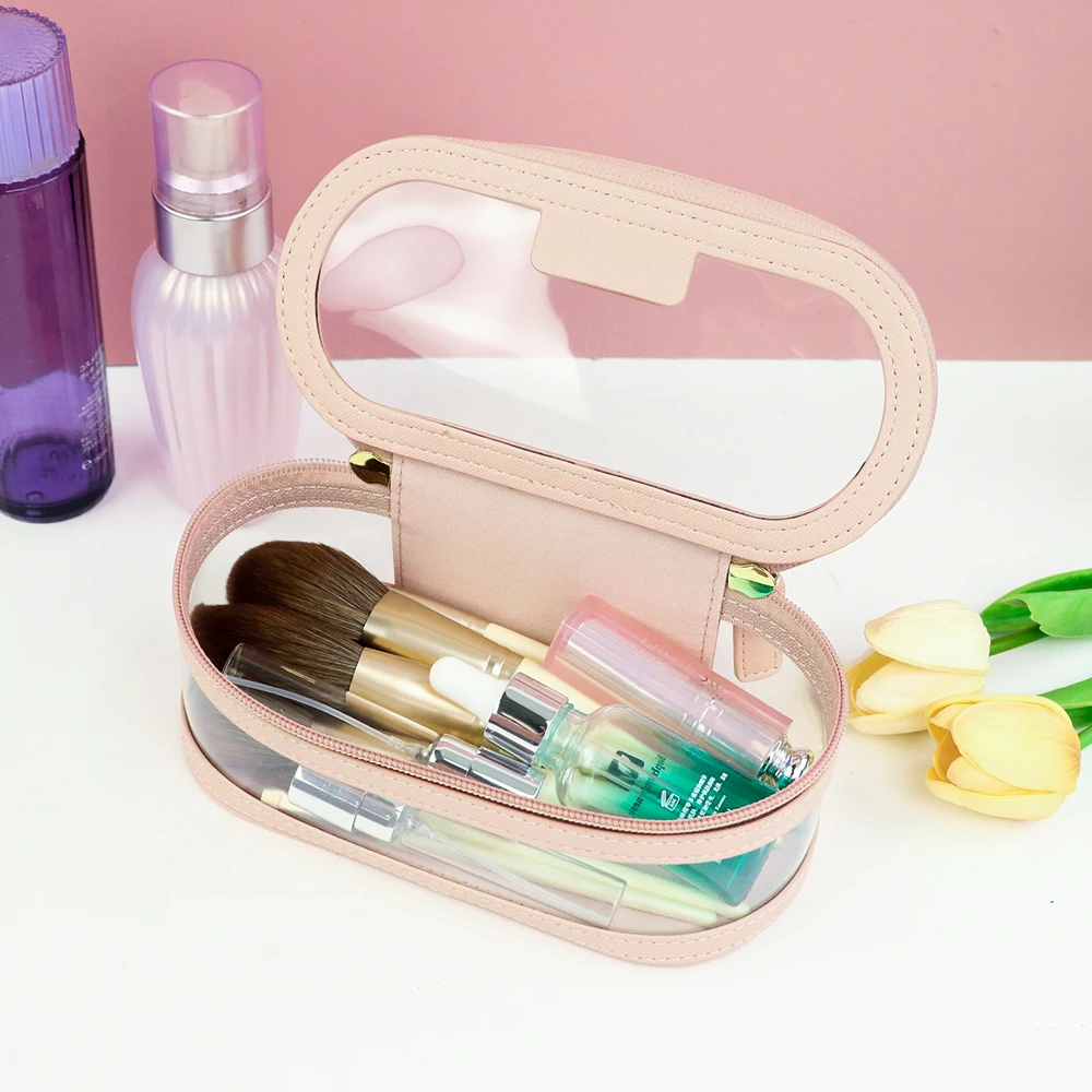 Customized multi-color PU leather PVC makeup and washroom bag with large storage capacity and waterproof makeup bag 5