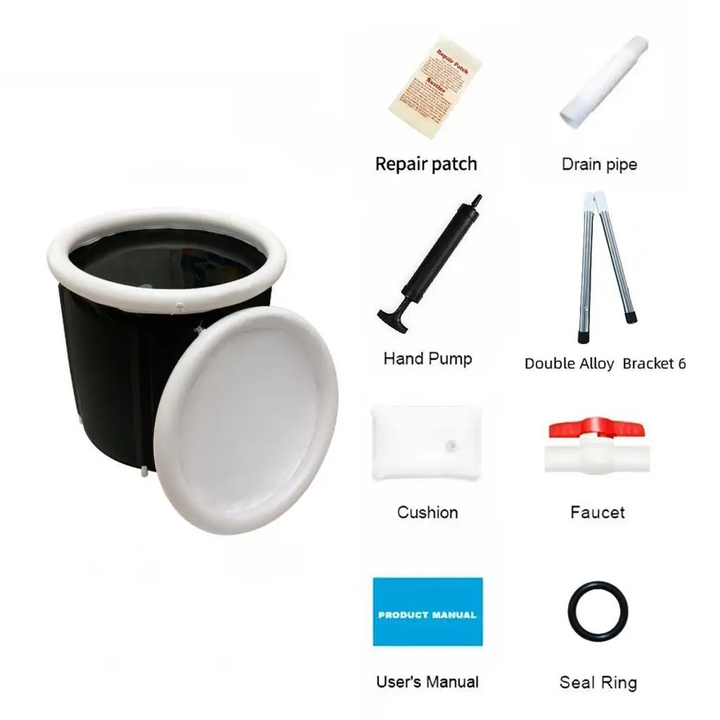 Barrel Bathtub Hot Bath with Lids Heavy Duty for Shower Stall Cold Water Tub Ice