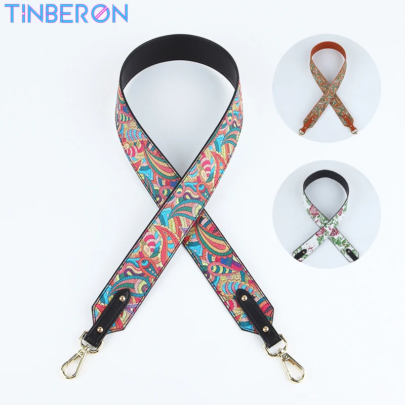 

Кожаные ремни TINBERON с принтом, съемная Сумочка, сменный ремешок на плечо, Модный женский мессенджер на ремне