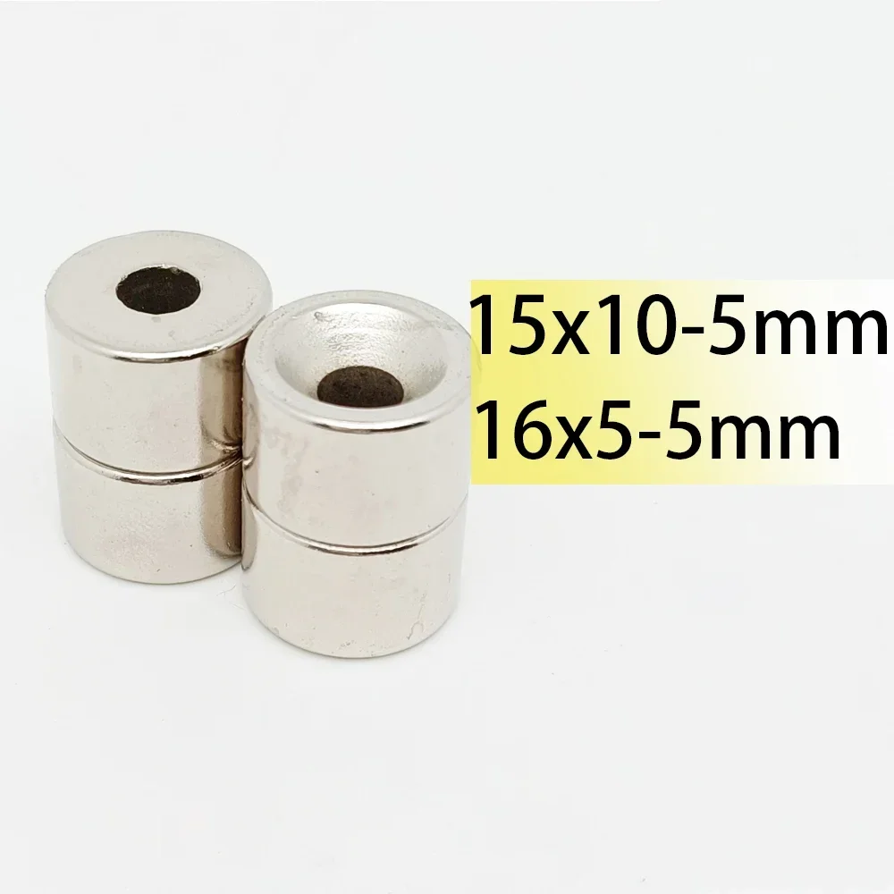 

N35 15x10-5 16x5-5 NdFeB Hole 5mm Neodymium Magnet Super Powerful Round Countersink Disc Magnetic Ring Motor Application