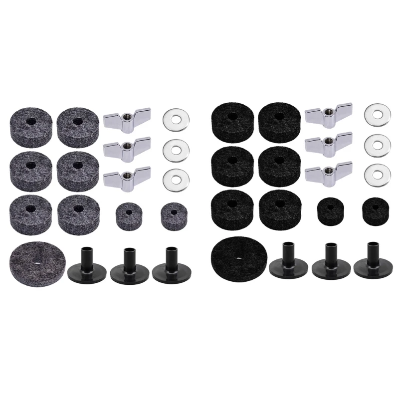 Cymbal Felts Cymbal Stand Felt Stand Sleeves with Base Wing & Washer for Drum 18Pcs drum percussion accessories drum accessories