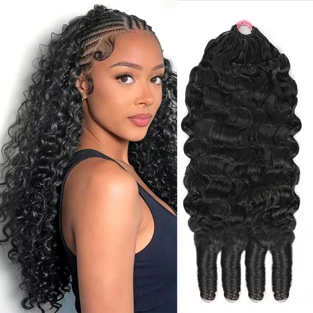 Burmese Curly Crochet Human Hair Knotless Pre-Separated Natural Black Kinky Curly Feather Crochet Hair Extensions For Braiding