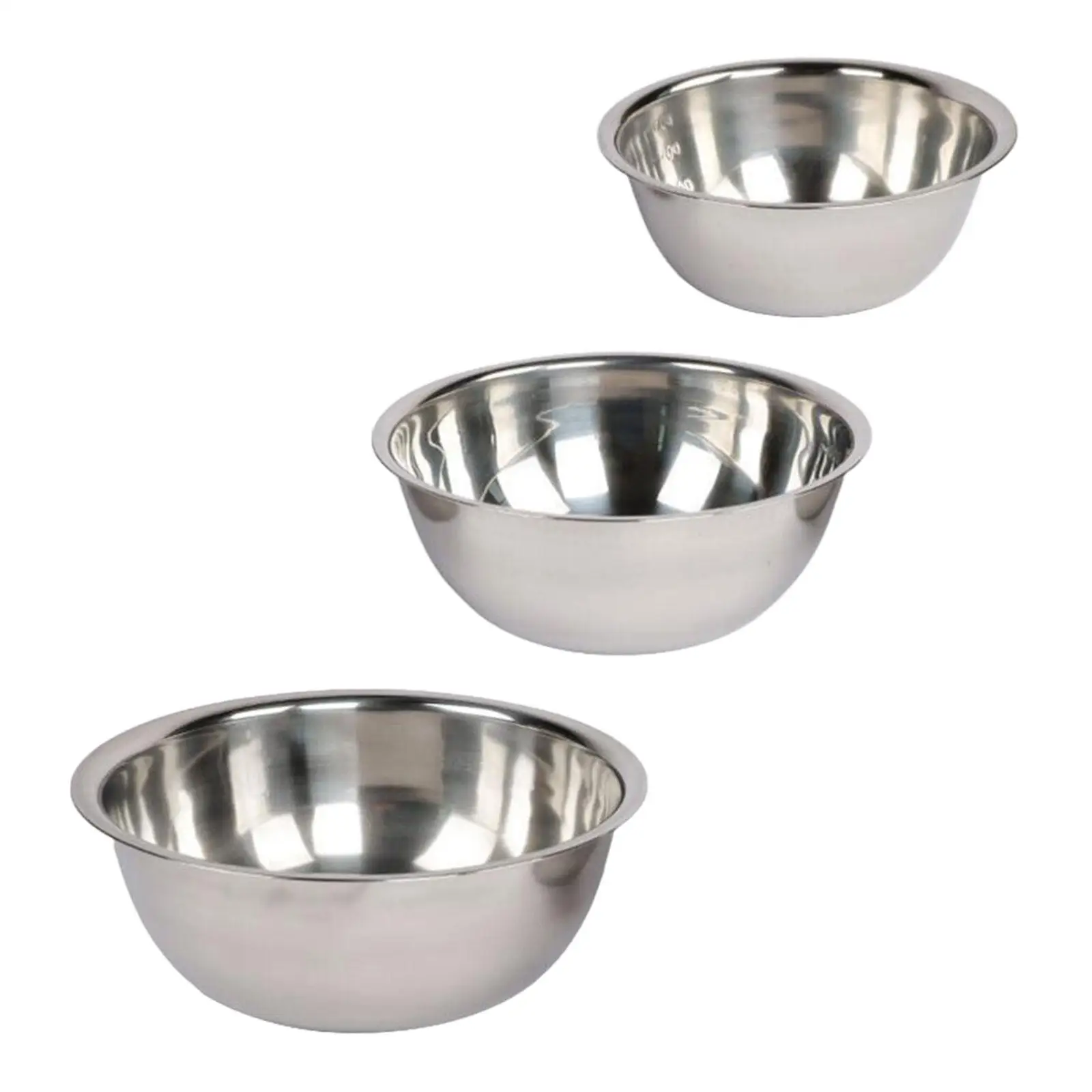 3Pcs Stainless Steel Bowls Set Outdoor Tableware Cookware Camping Mess Set Camping Utensils for Party Picnic Hiking Barbecue