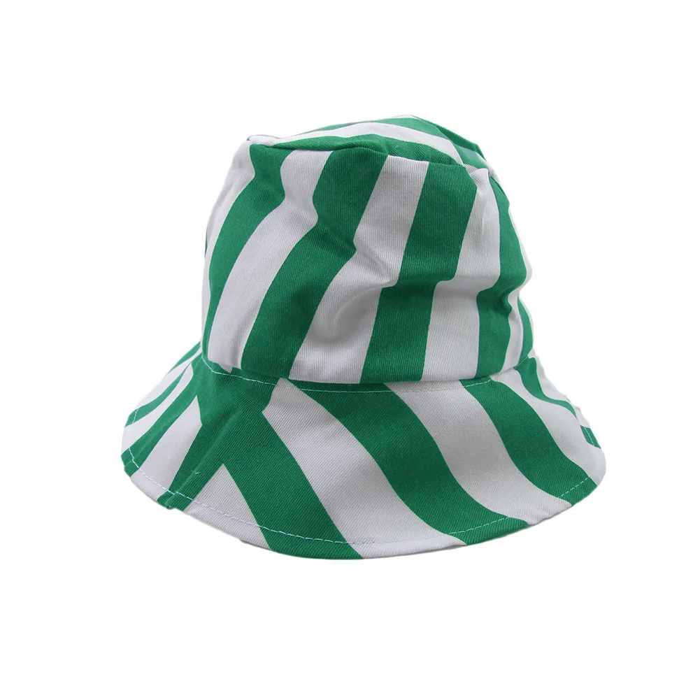 Green White Stripes Bucket Hat Anime Bleach Cosplay Urahara Kisuke