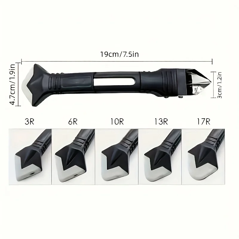 5 in 1 금속 스크레이퍼, 유리 접착제 스크레이퍼, 가장자리 다듬기 및 틈새 채우기 도구, 다기능 실리콘 스크레이퍼 1세트