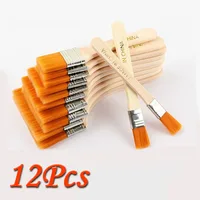 12pcs Nylon Paint Brush Set - High-Quality Synthetic Bristles for Acrylic Oil Watercolor Drawing and Art Supplies Painting Brush 1