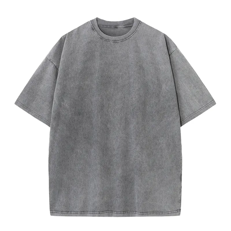 Men's Summer T-shirt 230G Heavy Cotton Vintage Washed T-Shirts Oversized Short Sleeve Loose Streetwear Short Sleeve Tops Tee - Image 5