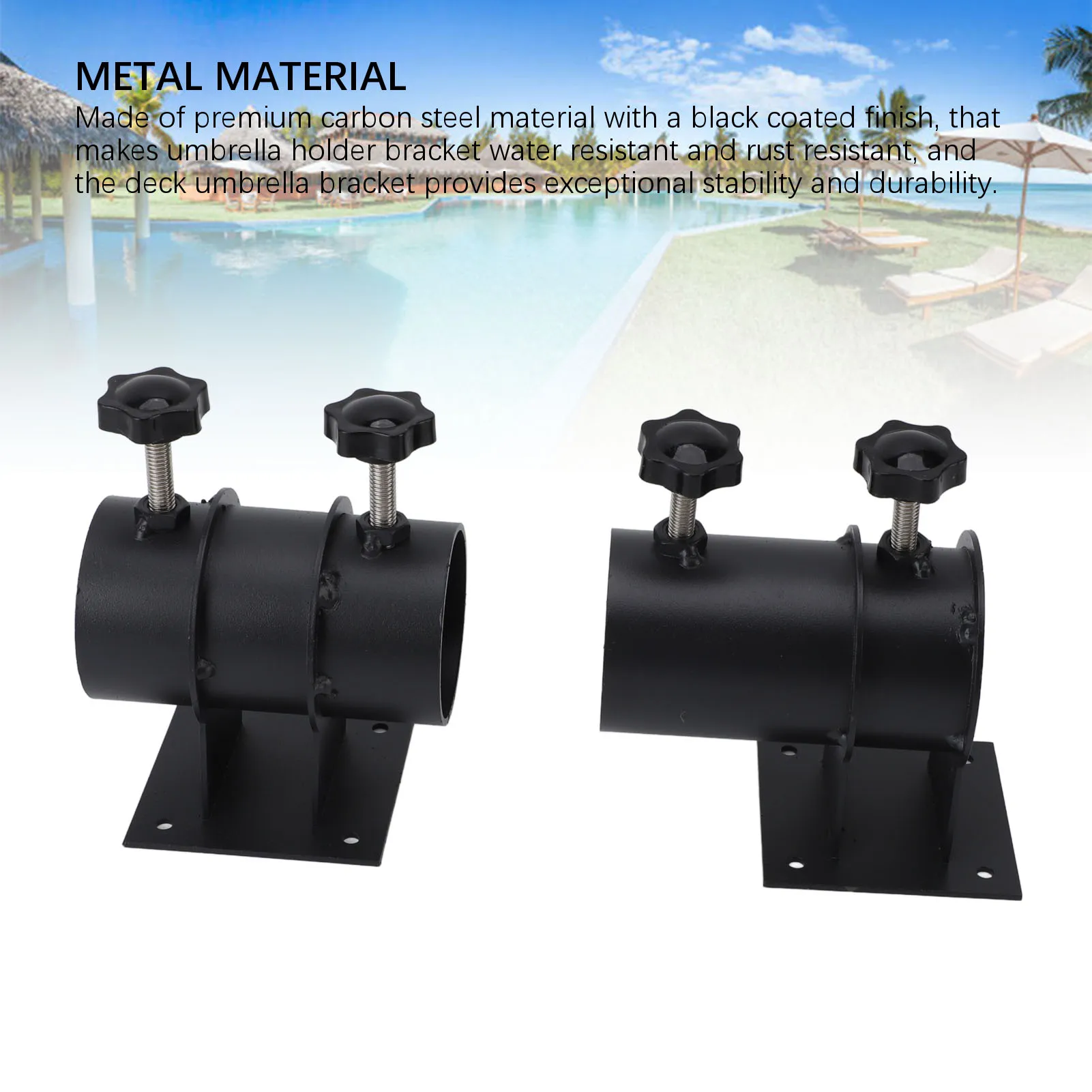 Heavy Duty Patio Umbrella Holder Metal Deck Mount Umbrella Stand Outdoor Mount Bracket For Deck Railings