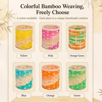 DIY Bamboo Weaving Pen Holder Material Kit Handmade Desktop Stationery Storage Bucket Craft Supplies for Gift Home Office Decor 6