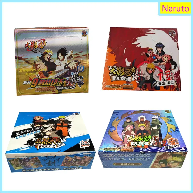 Japanese Classic Anime Naruto Exquisite Peripheral Card Box Popular Character Uzumaki Naruto Glitter Cards Kids Birthday Gifts