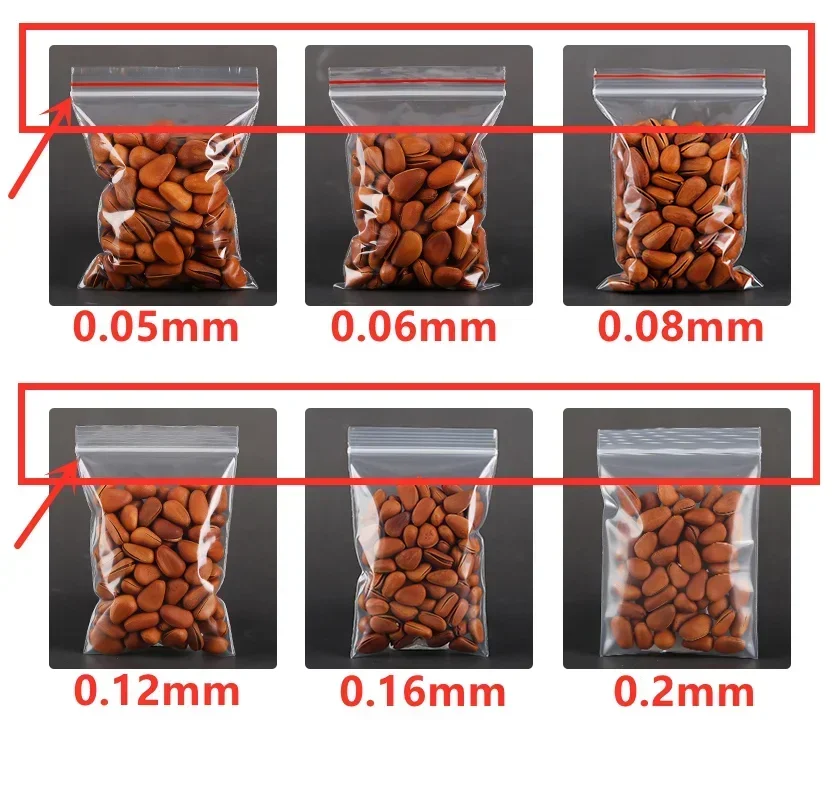 PE Long Shape Clear Zip Lock bags Rectangle Plastic Thick Packaging Pouches Strip zipper reclosable Slender Thick package bags 5