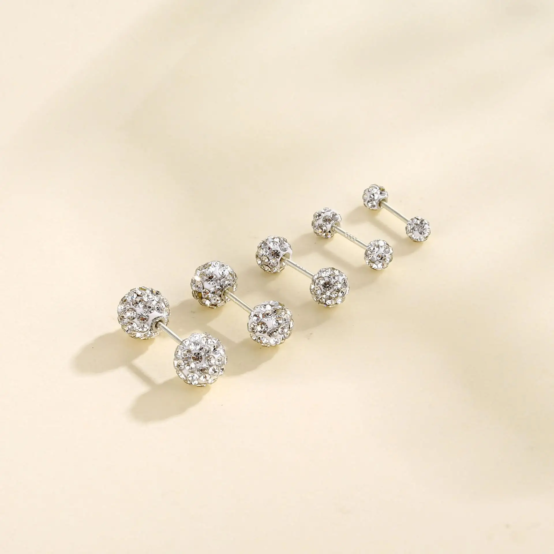 

1pc lot From 3MM To 8MM Screw-back Stud Earrings Bar 0.8*8mm Full Crystal Bling Beauty Jewelery