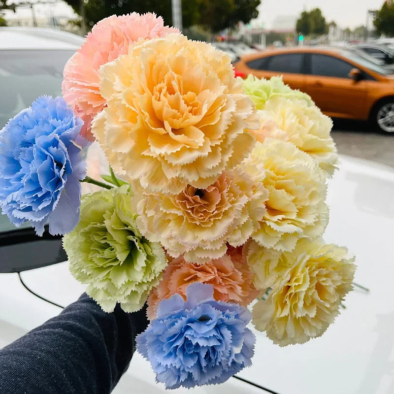 

Большой искусственный Шелковый цветок гвоздики 10 шт., подарки на день матери, семейное цветочное украшение для свадьбы