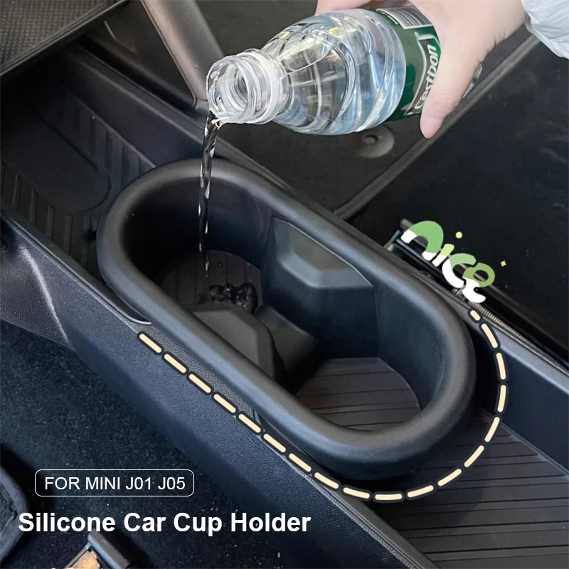 Accessoire Console Centrale En Silicone Antidérapant Pour Mini J01 EV / J05 Aceman 2024-2025 – Porte-gobelet, Rangement – Noir