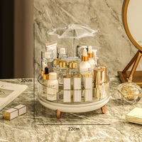 New Transparent Makeup Organizers with 360 Degree Rotation Storage Shelf Cosmetic Storage Box Bathroom Organizer Home Storage 2