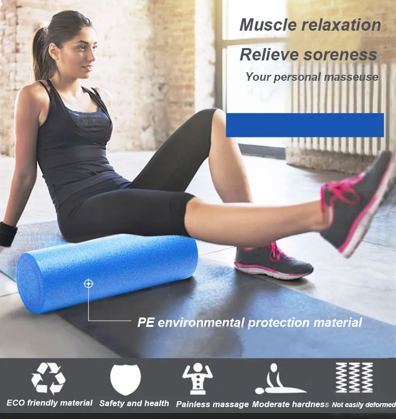 

EPE High Density Foam roller 18 Inches Long Firm Full Body Athletic Massage Tool For Back Stretching Yoag Pilate Muscle Recover