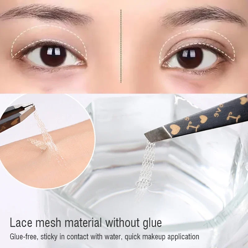 Invisible Double Eyelid Tapes Self-Adhesive Gauze Cosmetic Make Up Slim/Wide Waterproof Fiber Stickers for Eyelid Sets double fold eyelid tape