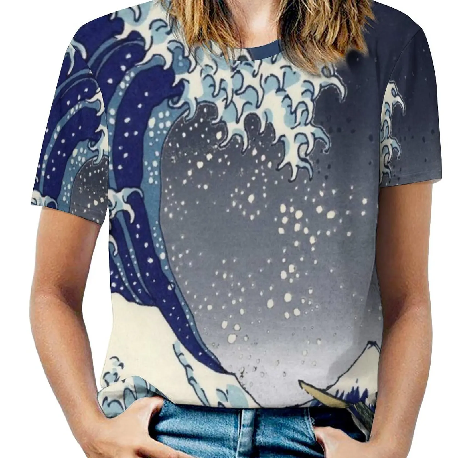 

Футболка с надписью «Great Wave : Kanagawa Night»