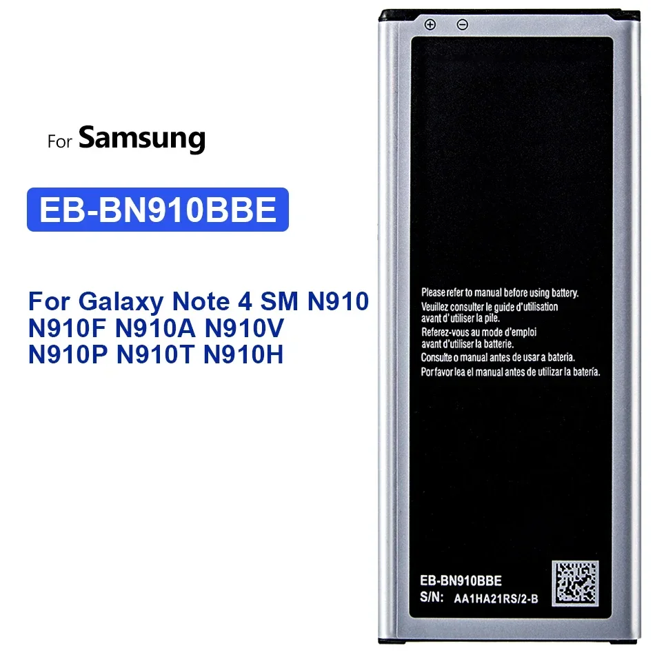 Replacement Battery For Samsung Galaxy Note 4 Note4 SM N910 N910F N910A N910V N910P N910T N910H EB-BN910BBE 3220mAh original samsung battery eb bn910bbe bn910bbu for samsung galaxy note4 battery n910a n910u n910f n910h n910v n910c 3220mah