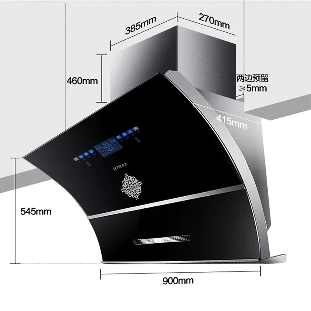 Kitchen Range Hood Extractor Campana Extractóra Para Cocina 90 CM Automatic Cleaning Side Suction Cappa Cucina 6