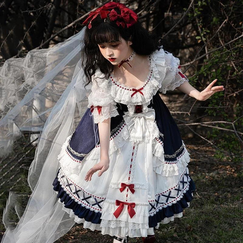 Lolita Dress Palace White Xueji Long Sleeve Dress Lovely Lolita Sweet Skirt