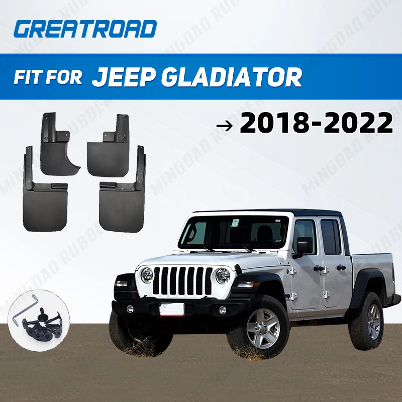 지프 글래디에이터 2018-2022 2019 2020 2021 머드플랩 스플래시 가드 머드가드 펜더 자동차 액세서리