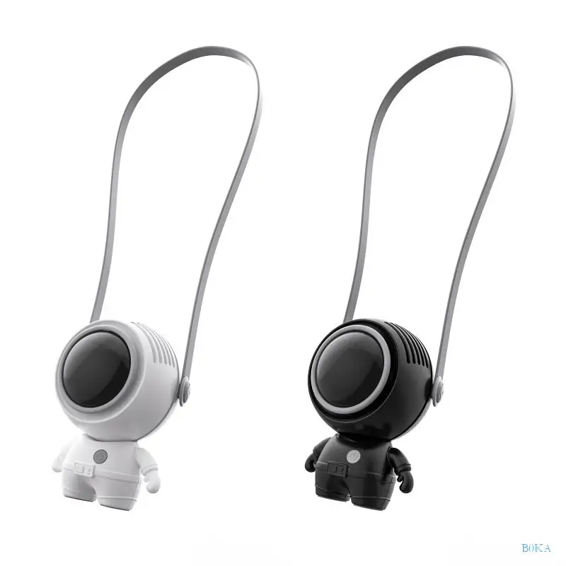 B0KA Portable Neck Fans with 3 Speeds Hands-Free Wearable 360 Degree Rotatable