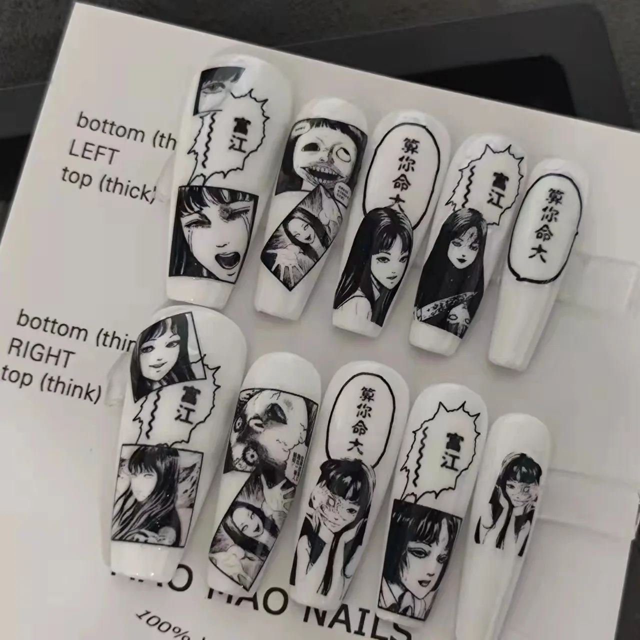 Handmade Comic Kawakami Tomie False Nails Tips With Design Detachable ...