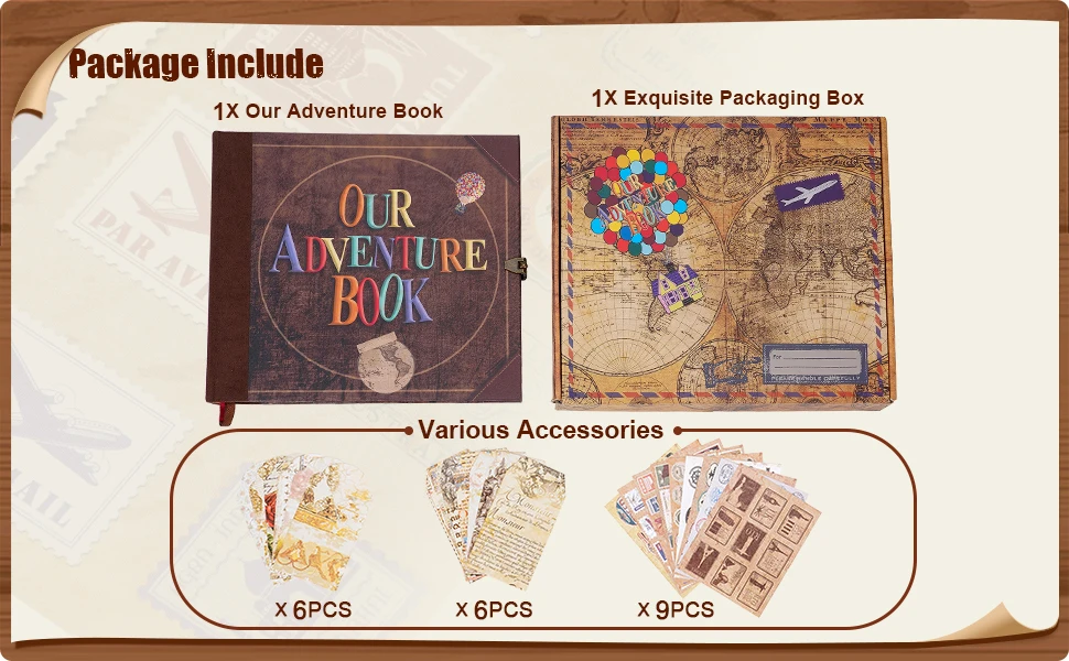 MyGiftHome Our Adventure Book Scrapbook Photo Album 146 Pages