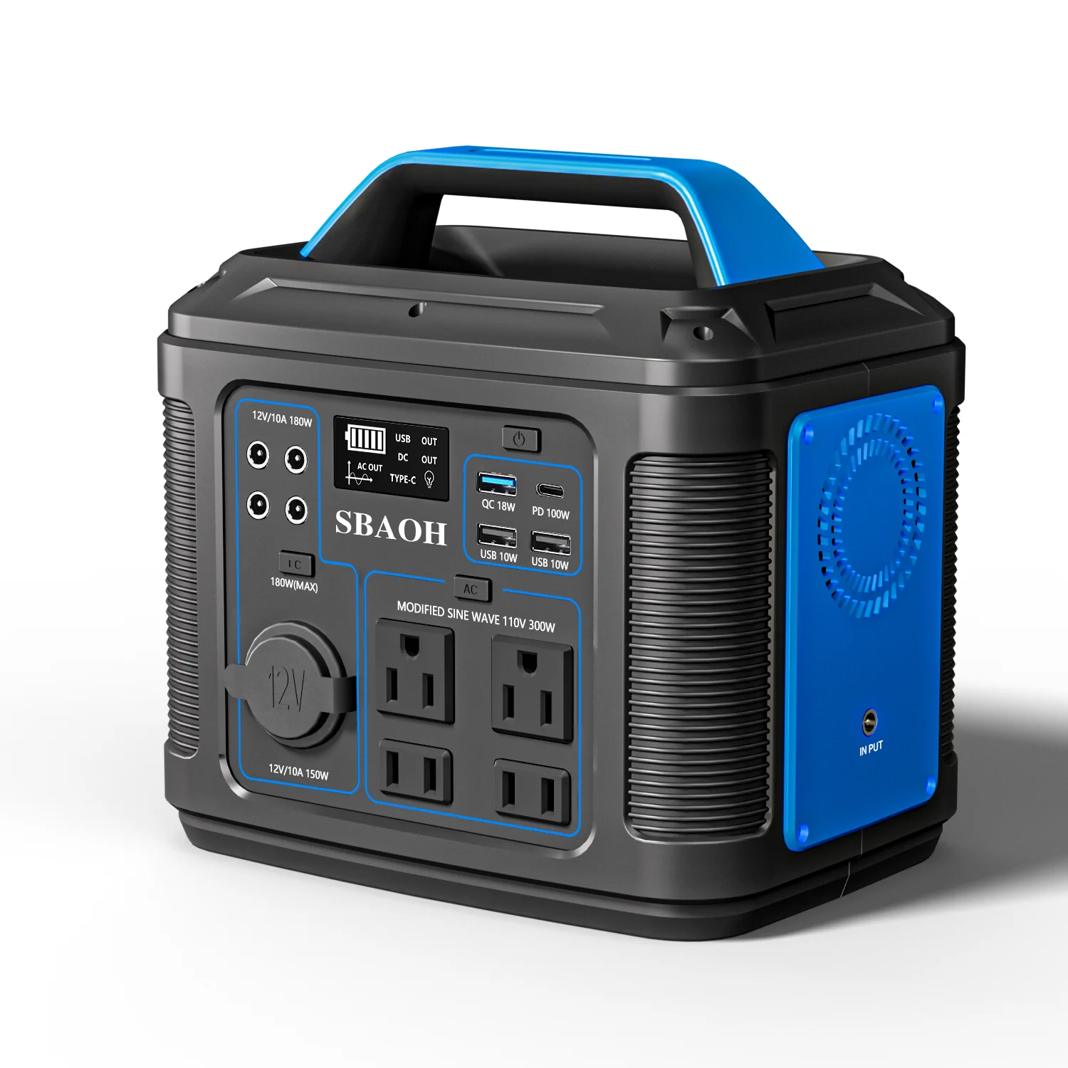 Portable Generator 296Wh 300W Powerstation with AC Outlets, 1