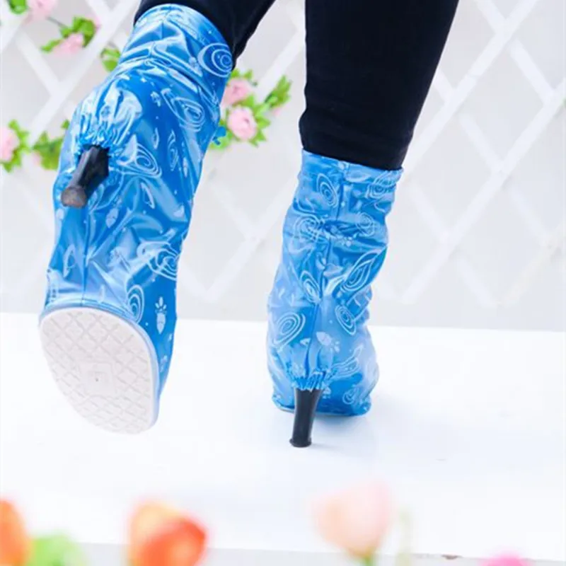 High Heel Waterproof Shoe Cover For Women Reusable PVC Shoe Rain Boot Cover with Waterproof Layer Non-slip Wear-resistant Thick