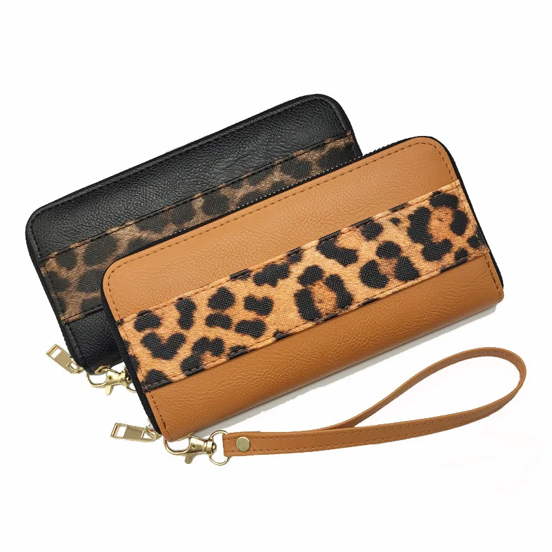 

Новинка 2022, высококачественный модный женский длинный кошелек на молнии с леопардовым принтом, органайзер, держатель для карт, кошельки для монет, кошельки на запястье