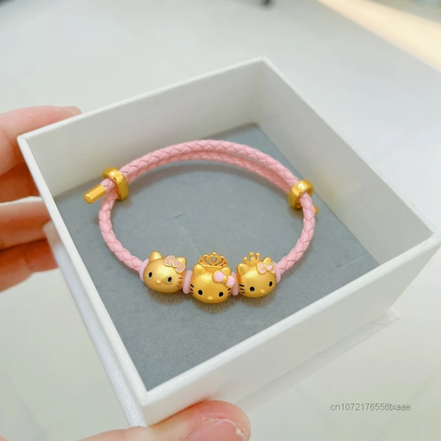 Kawaii Sanrio Hello Kitty Charm Bracelets Cartoon KT Bangle Women Chains  Accessories Y2k Girls Fashion Bracelets Christmas Gifts