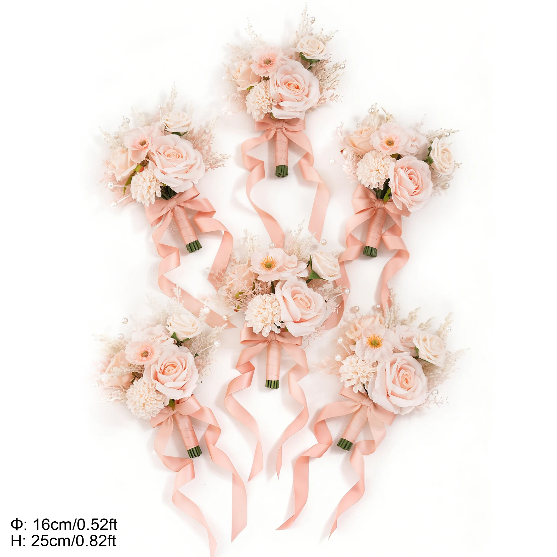 6pcs pink bridesmaid