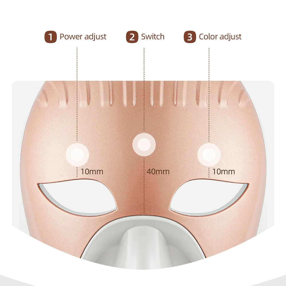 Facial LED Mask 8 Color LED Therapy Facial Mask Anti Aging Rejuvenation Brighten Face Neck Care Machine