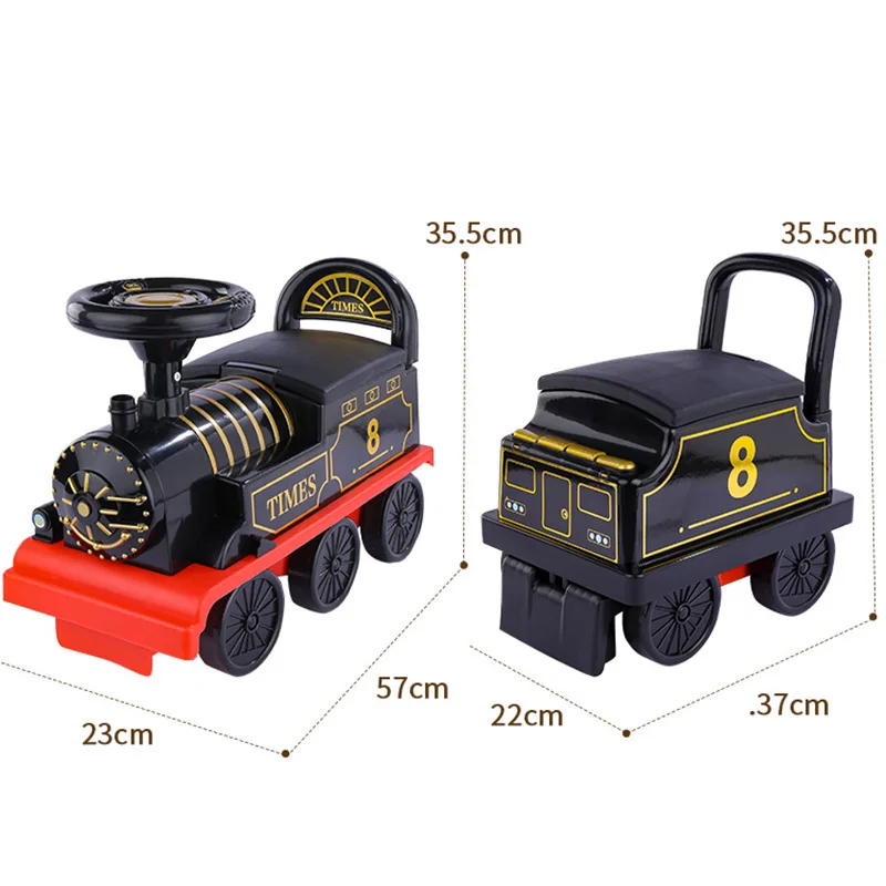 Train Kids Car Electric Riding Toy Ailway Baby Stroller Walker Child Can Carry Train Rail Car Classical Model Birthday Gifts