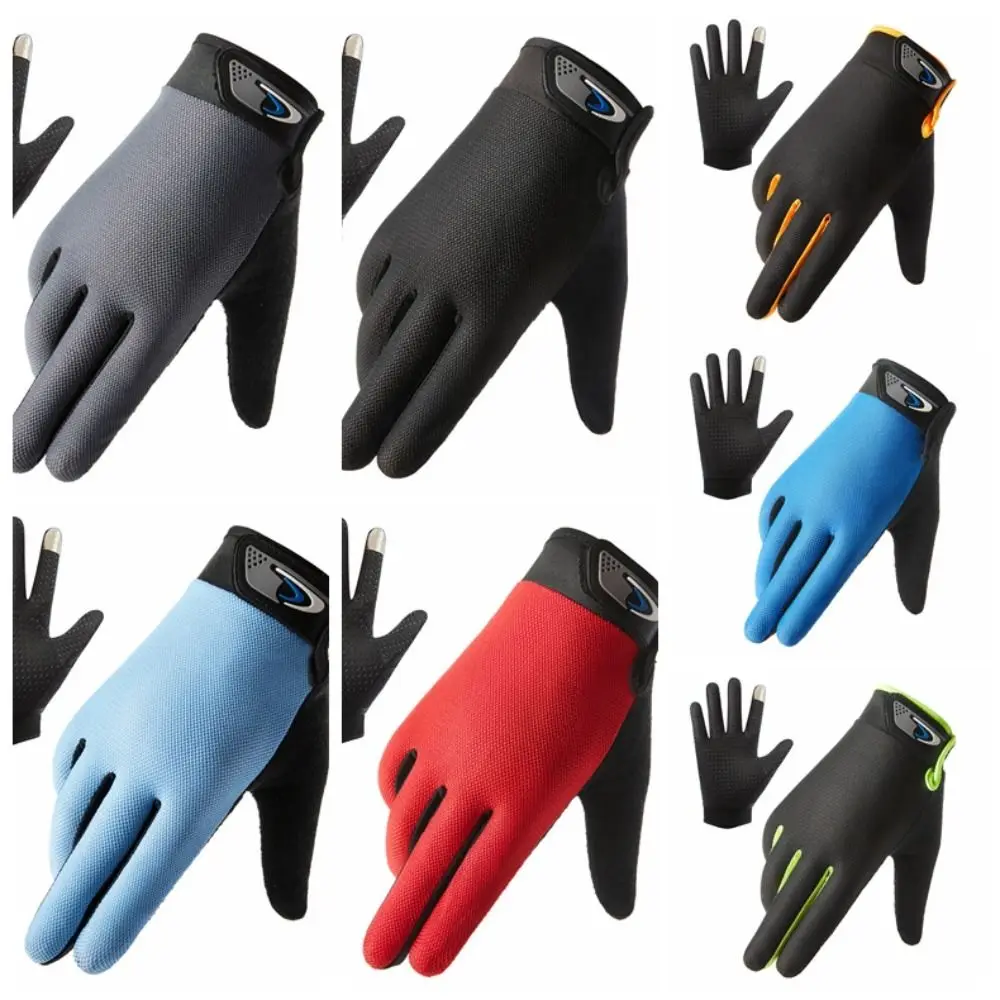 Comfortable Full Finger Cycling Gloves Touch Screen Thin Fishing Gloves Ice Silk Silicone Non-slip Bike Driving cycling gloves fishing gloves sports gloves full finger gloves