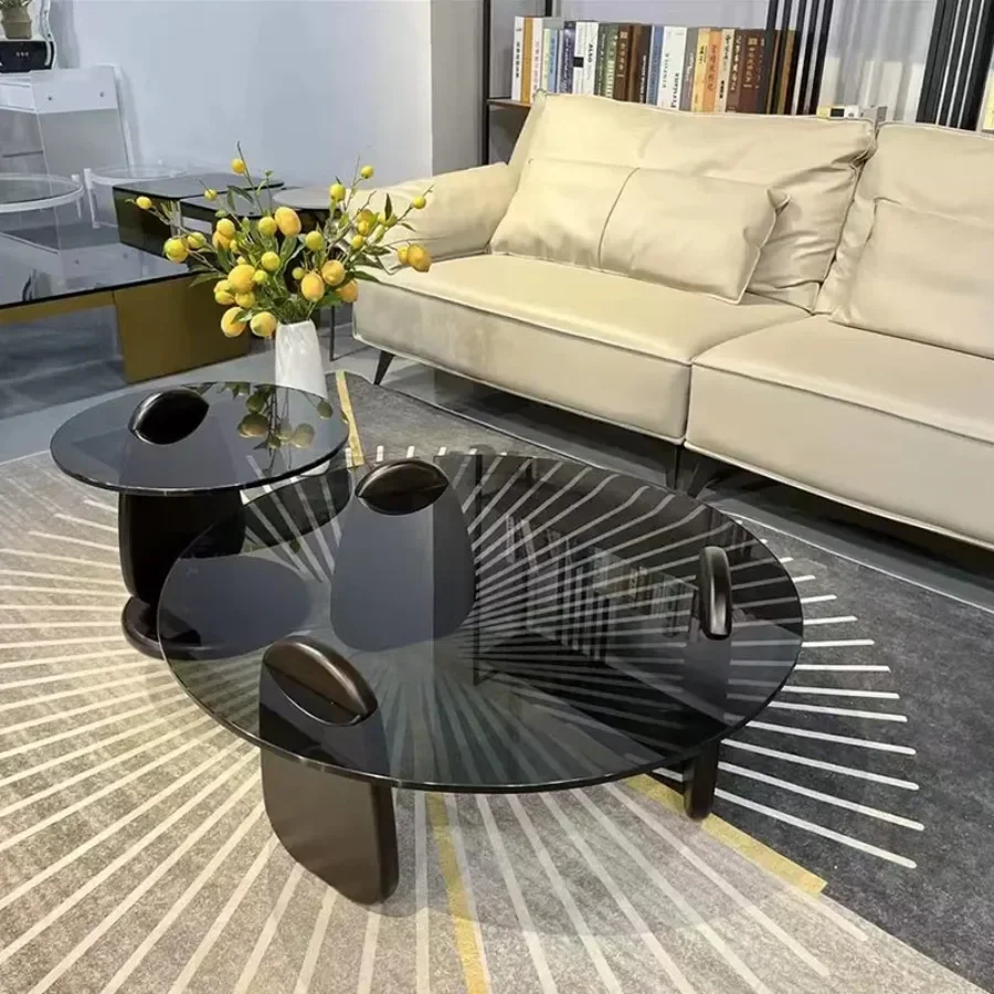

Luxury Coffee Table Bedroom Platform Ornament Unique Modern Coffee Table Living Room Rectangular Glass Top Mesa Centro Furniture