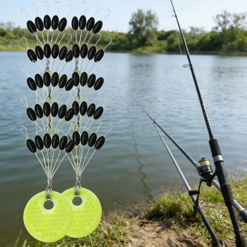 60 pièces flotteurs pêche en mer bouchons caoutchouc ovale pour carpe et pêche à la mouche,