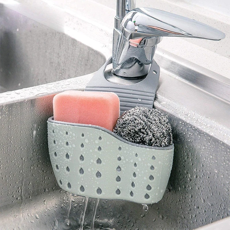 Adjustable Kitchen Sink Caddy Sponge Holder, Removable Rubber Hanging Sink  Caddy Brush Holder, for Kitchen Storage, Flexible Sink Rack Dish Drainer,  Scrubber Dish Brush Kitchen Accessories Organizer 