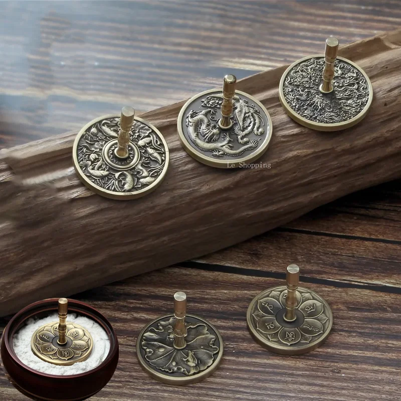 4.5/5.0cm Pure Copper Carved Ash Press Incense Supplies Tools DIY Household Incense Burner Press Ash Play Tuo Xiang Seal Incense Tools