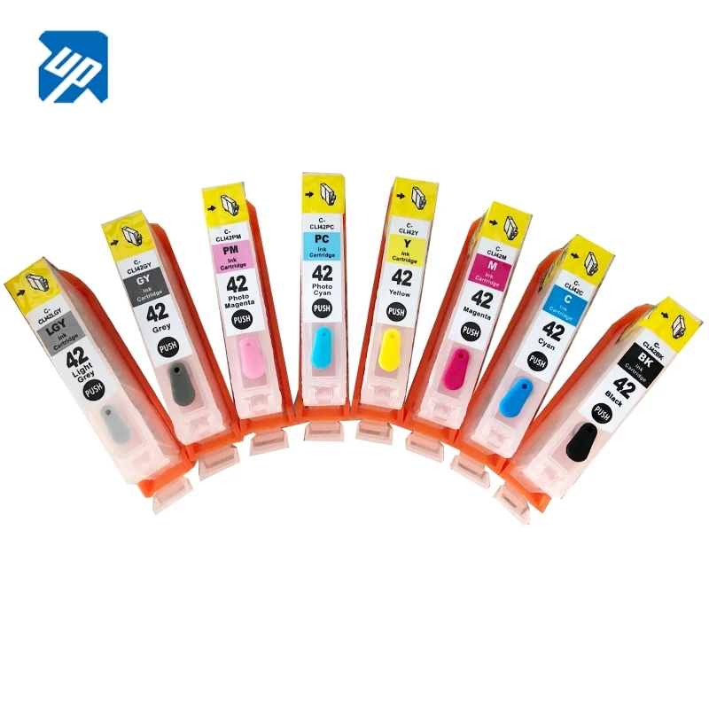 For CANON Pro100 pro-100 Refillable Ink Cartridge CISS CIS CLI-42 Series Empty 1set 8pcs with one time chip