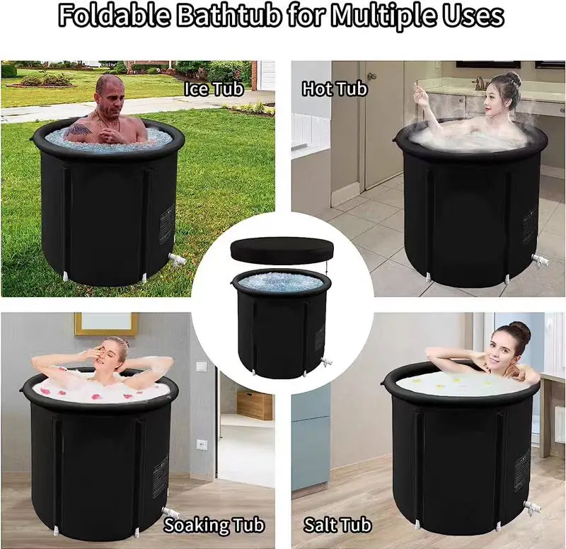 Portable Plastic 80*80cm Foldable Bath Bucket Inflatable Spa Ice Bath Tub For  For Adults Ice Bath tubs 2