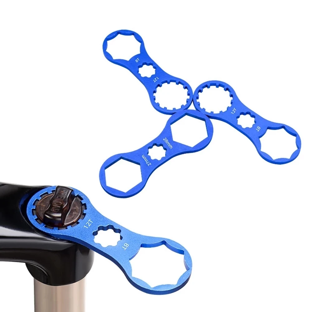 TOOPRE MTB Bicycle Aluminum Front Fork Wrench for Suntour XCM/XCR/XCT/RST Mountain Bike Fork CAP Spanner Disassembly Repair Tool bicycle front fork wrench