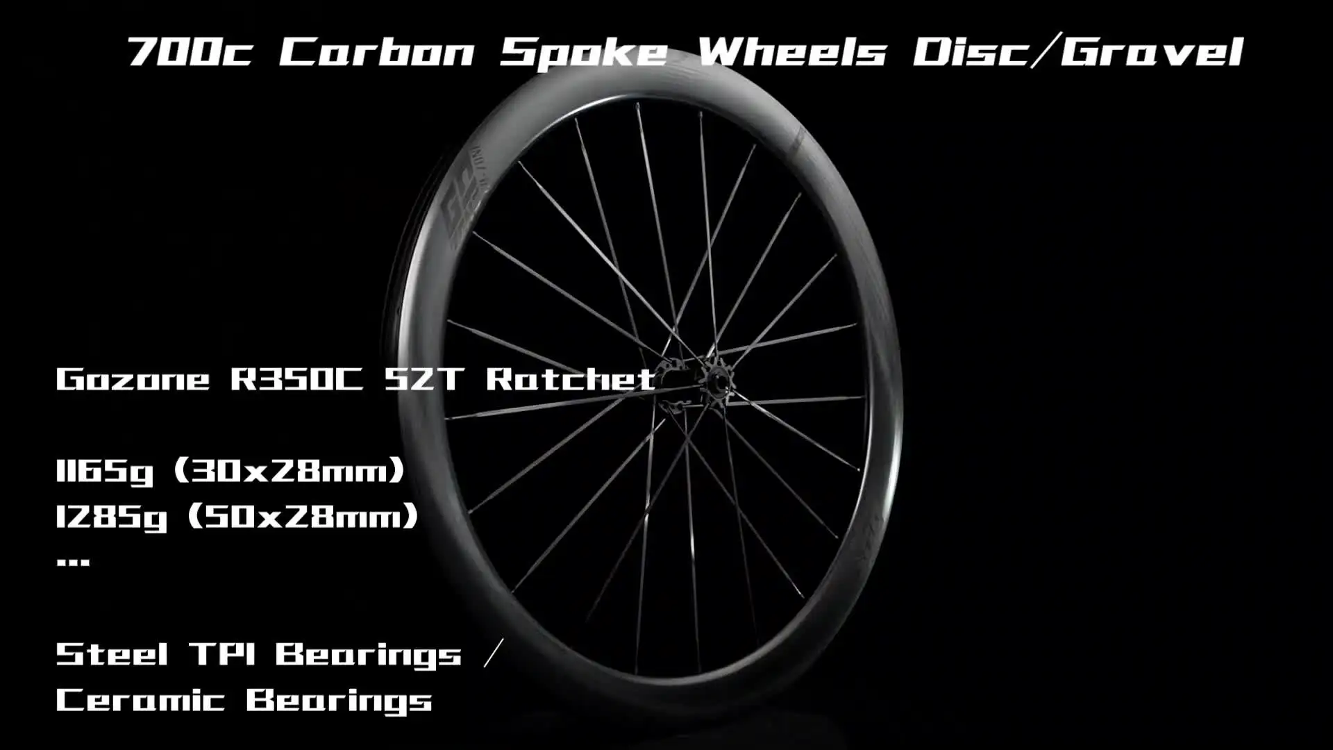Roues Gravel Carbone 700C - Ultralégères, Frein à Disque, Pour Vélo Tout-terrain