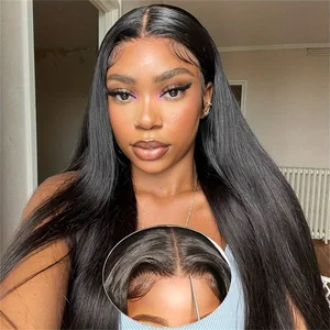 Ready To Wear Glueless Human Hair Wig Ready To Go 4x4 5x5 Hd Lace Closure Wig Straight Lace Front Pre Cut Pre Plucked Human Wigs